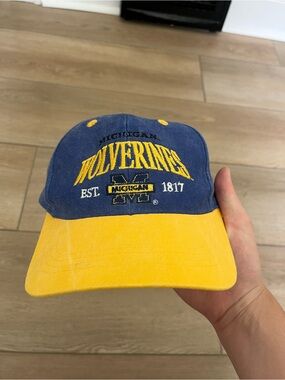Vintage Michigan Wolverines Blue and Maize Baseball Cap